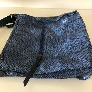 Blue Textured Handbag